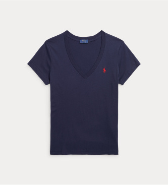 Polo Ralph Lauren T-shirt com decote em V azul-marinho