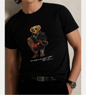 Polo Ralph Lauren T-shirt Slim personalizada preta