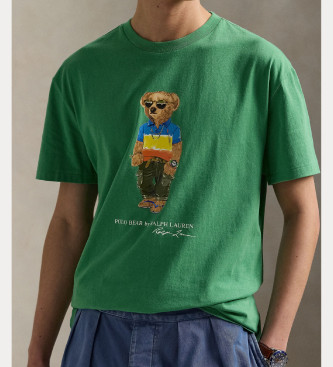 Polo Ralph Lauren T-shirt aderente con orso verde