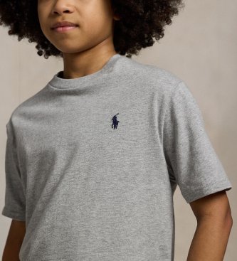 Polo Ralph Lauren Camiseta de algodón con cuello redondo gris