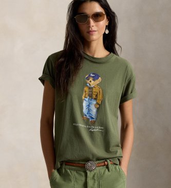 Polo Ralph Lauren Camiseta de algodón con Polo Bear verde