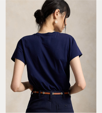 Polo Ralph Lauren T-shirt de gola redonda azul-marinho