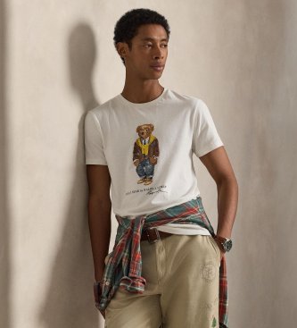 Polo Ralph Lauren T-shirt en maille avec Ours Polo blanc