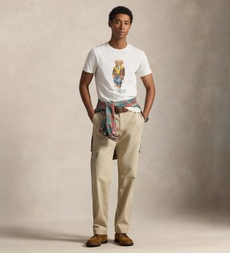 Polo Ralph Lauren T-shirt en maille avec Ours Polo blanc
