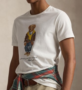 Polo Ralph Lauren T-shirt en maille avec Ours Polo blanc