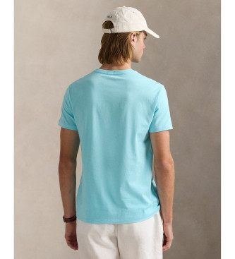 Polo Ralph Lauren T-shirt de malha Slim Fit personalizada azul