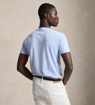 Polo Ralph Lauren Custom Slim Fit strikket t-shirt lyseblå