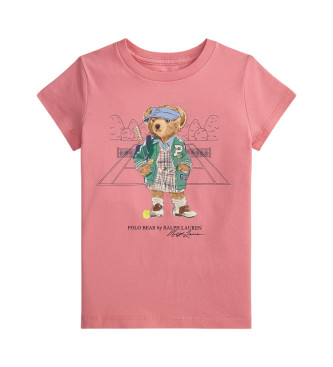 Polo Ralph Lauren Polo Bear bomullsstickad T-shirt rosa