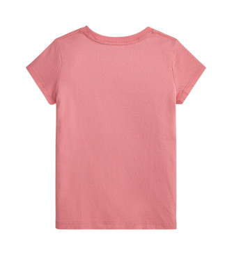Polo Ralph Lauren Polo Bear bomullsstickad T-shirt rosa