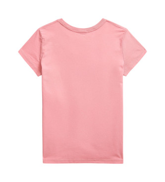 Polo Ralph Lauren T-shirt de malha de algodo Polo Bear cor-de-rosa