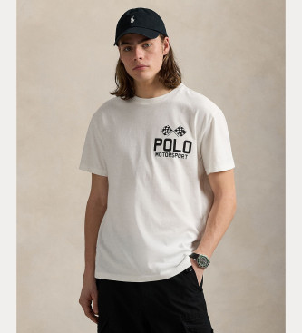 Polo Ralph Lauren Classic Fit flammestrikket T-shirt hvid