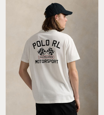 Polo Ralph Lauren Classic Fit flammestrikket T-shirt hvid