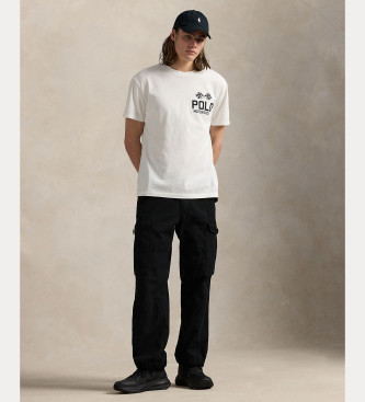 Polo Ralph Lauren Classic Fit flammestrikket T-shirt hvid