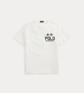 Polo Ralph Lauren Classic Fit flammestrikket T-shirt hvid