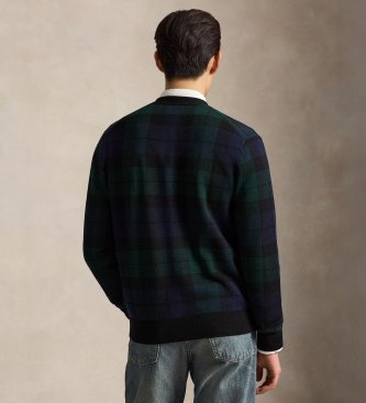 Polo Ralph Lauren Cardigan en laine à carreaux noir