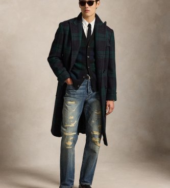 Polo Ralph Lauren Cardigan en laine à carreaux noir