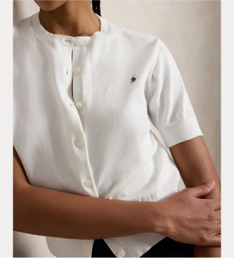 Polo Ralph Lauren Rokav puloverja bele barve