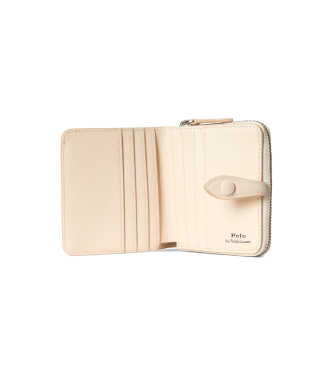 Polo Ralph Lauren Compact leather wallet with off-white Polo Bear