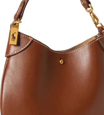 Polo Ralph Lauren Braune Polo ID Handtasche aus Leder