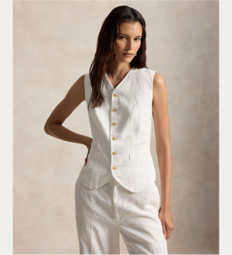 Polo Ralph Lauren Wei�e Leinenweste