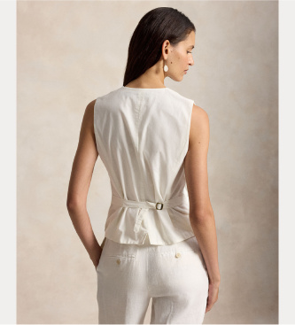 Polo Ralph Lauren Wei�e Leinenweste