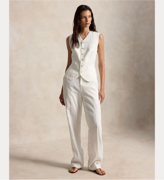 Polo Ralph Lauren Wei�e Leinenweste