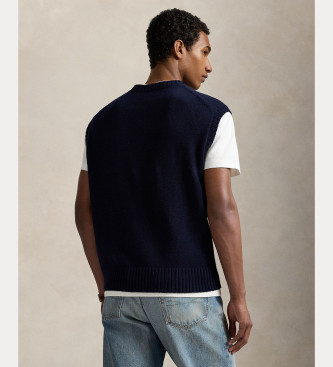 Polo Ralph Lauren Gilet en maille avec drapeau Big Fit marine