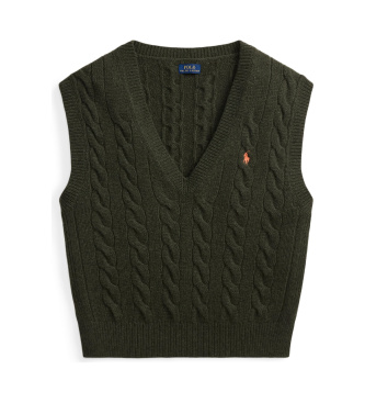 Polo Ralph Lauren Gilet en maille de laine et cachemire vert