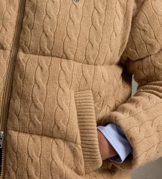 Polo Ralph Lauren Podložena jakna iz volne in kašmirja v bež barvi