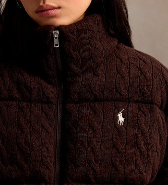 Polo Ralph Lauren Chaqueta acolchada de lana y cachemira marrón