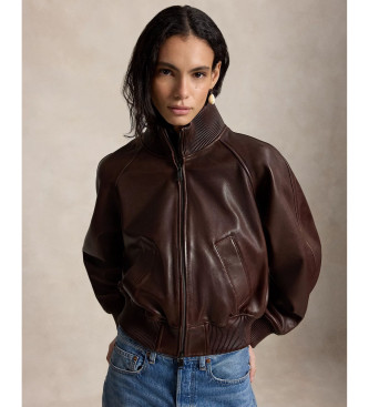Polo Ralph Lauren Giacca da aviatore in pelle marrone