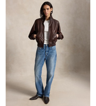 Polo Ralph Lauren Giacca da aviatore in pelle marrone