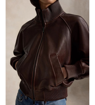 Polo Ralph Lauren Giacca da aviatore in pelle marrone