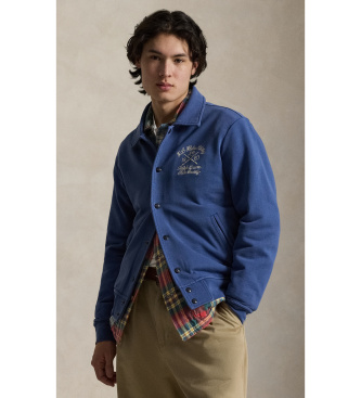 Polo Ralph Lauren Pluche badstof jack met blauw borduursel
