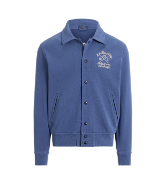 Polo Ralph Lauren Pluche badstof jack met blauw borduursel