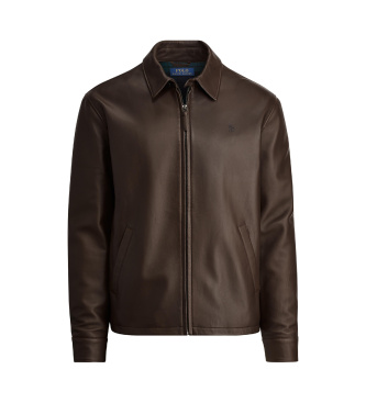 Polo Ralph Lauren Giacca in pelle liscia marrone