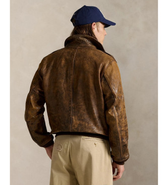 Polo Ralph Lauren Aviatorjacka i brunt lder