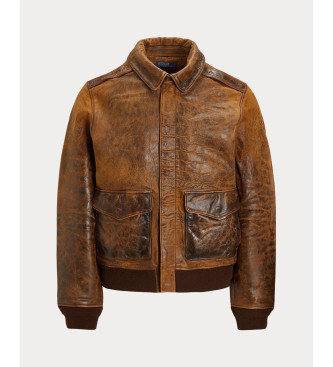 Polo Ralph Lauren Rjava usnjena jakna Aviator