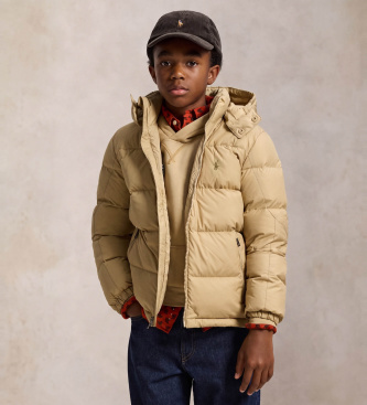 Polo Ralph Lauren Gorham beige hooded down jacket