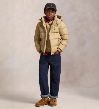 Polo Ralph Lauren Gorham beige hooded down jacket