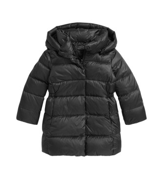 Polo Ralph Lauren Long blue hooded down jacket with hood