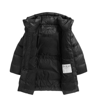 Polo Ralph Lauren Long blue hooded down jacket with hood