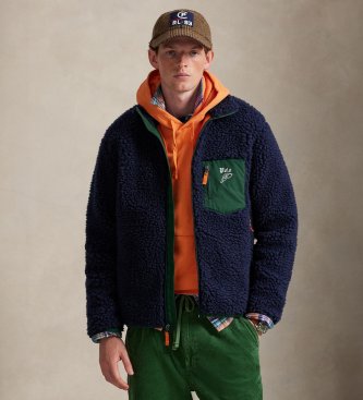 Polo Ralph Lauren Fleecejack met marine logo