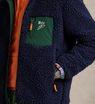 Polo Ralph Lauren Fleecejack met marine logo