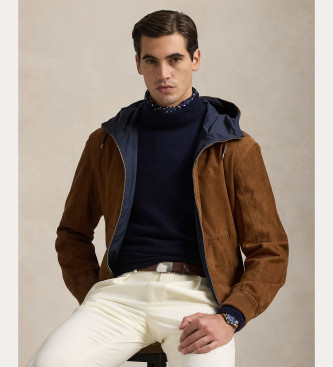 Polo Ralph Lauren Chaqueta reversible de tafetn y ante marrn