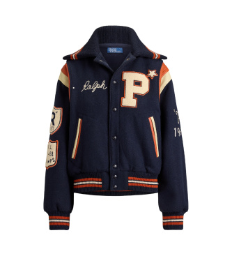 Polo Ralph Lauren Veste universitaire en mélange de laine marine