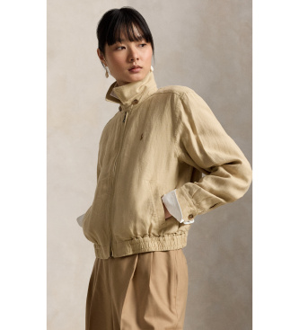 Polo Ralph Lauren Windbreaker-Jacke aus Leinen in Beige 