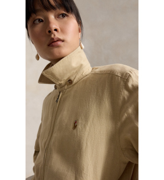 Polo Ralph Lauren Windbreaker-Jacke aus Leinen in Beige 