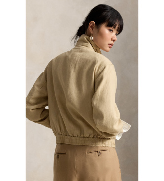 Polo Ralph Lauren Windbreaker-Jacke aus Leinen in Beige 