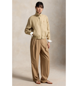 Polo Ralph Lauren Windbreaker-Jacke aus Leinen in Beige 